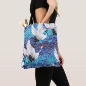 Japanse kraan: vogelpatroon. tote bag (Dichtbij)