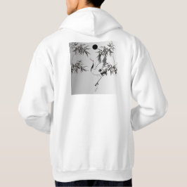 Japanse Kraanvogel en Bamboe Inktwassing - Zen Sum Hoodie