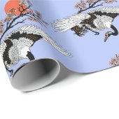 Japanse kraanvogel en bloeiende sakura cadeaupapier (Rol Hoek)