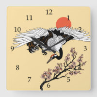 Japanse kraanvogel en bloeiende sakura