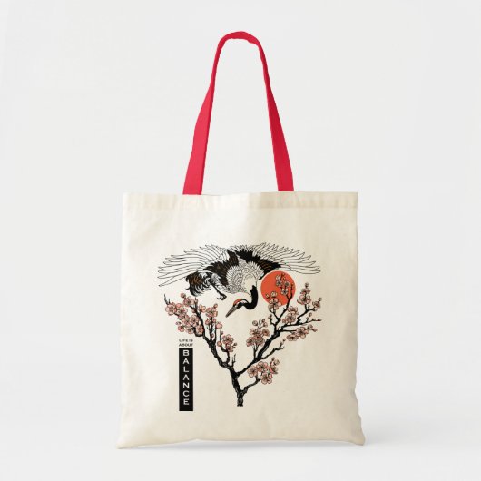Japanse kraanvogel en koikarpervis tote bag (Voorkant)