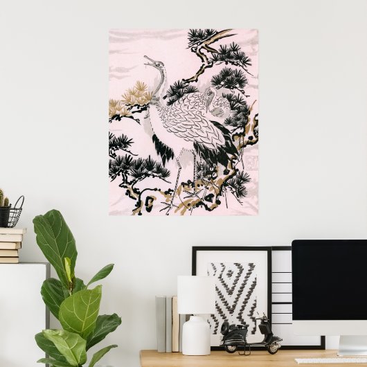 Japanse kraanvogel poster (Thuiskantoor)