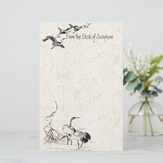 Japanse kraanvogel Wetlands - Stationery Briefpapier (Staand voorkant)