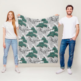 Japanse Kraanvogels Artistiek Patroon Fleece Deken