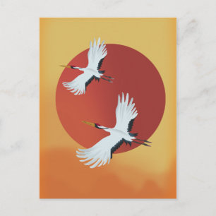 Japanse kraanvogels briefkaart