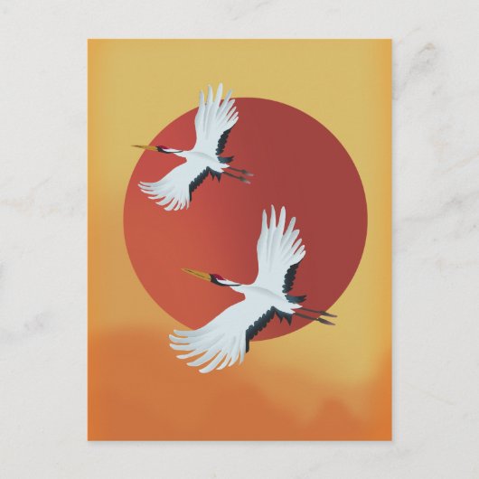 Japanse kraanvogels briefkaart (Voorkant)