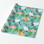 Japanse Kraanvogels Cadeaupapier (Uitgerold)