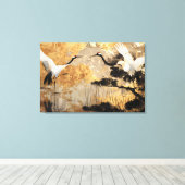 Japanse kraanvogels canvas afdruk (Insitu (Houten vloer))