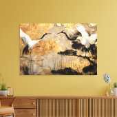 Japanse kraanvogels canvas afdruk (Insitu (Woonkamer))