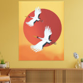 Japanse kraanvogels canvas afdruk (Insitu (Woonkamer))
