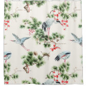  Japanse kraanvogels en coniferen Douchegordijn (Voorkant)