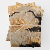 Japanse kraanvogels inpakpapier vel (In situ)