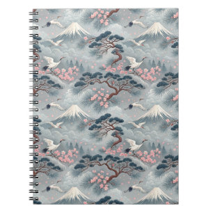 Japanse Kraanvogels & Kersenbloesem Mt Fuji Patroo Notitieboek