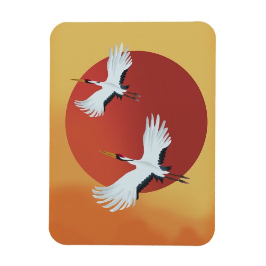 Japanse kraanvogels magneet (Verticaal)