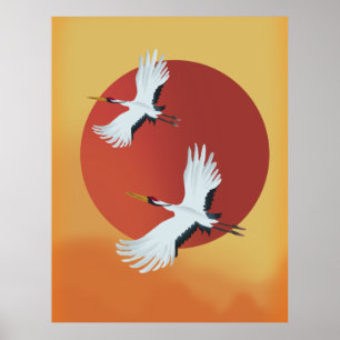 Japanse kraanvogels poster