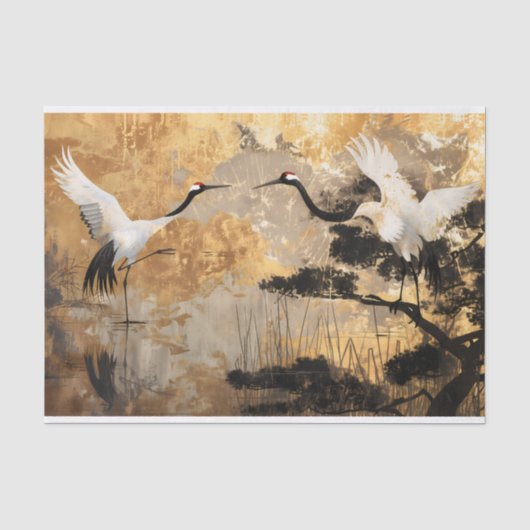 Japanse kraanvogels tissuepapier (Voorkant)