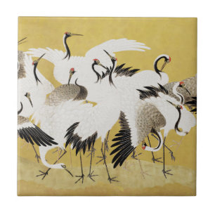Japanse Kraanvogels Vintage Vogel Klassiek Tegeltje
