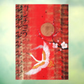 Japanse kraanzon Japanse sakura red Window Decals (Vel 3)