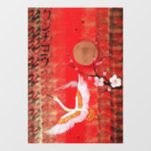Japanse kraanzon Japanse sakura red Window Decals (Vel)