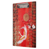 Japanse kraanzon Japanse sakurroodschilderij Klembord (Links)