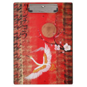 Japanse kraanzon Japanse sakurroodschilderij Klembord (Voorkant)