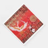 Japanse kraanzon Japanse sakurroodschilderij Servet (Hoek)