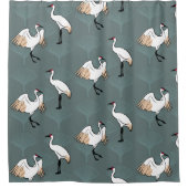 Japanse kranen & Gingko bladeren Douchegordijn (Voorkant)