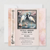 Japanse kranen gret romantische bruiloft kaart (Voorkant)