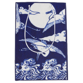 JAPANSE KRANEN IN BLAUW INP AKPAPIER MEDIUM CADEAUZAKJE