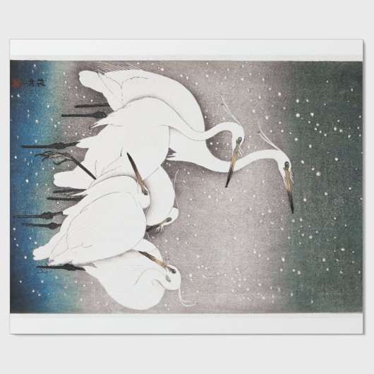 JAPANSE KRANEN IN SNEEUWPAPIER CADEAUPAPIER (Vlak)