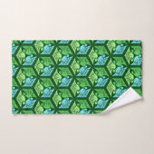 Japanse kranen, Jade Green en Light Blue Bad Handdoek (Handdoek)