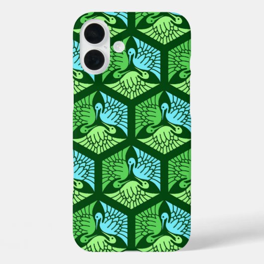 Japanse kranen, Jade Green en Light Blue Case-Mate iPhone Case (Achterkant)