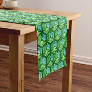 Japanse kranen, Jade Green en Light Blue Korte Tafelloper