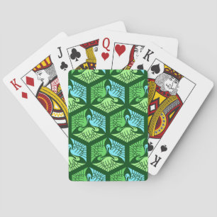 Japanse kranen, Jade Green en Light Blue Pokerkaarten