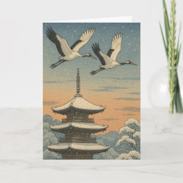Japanse kranen - Kerst Kaart