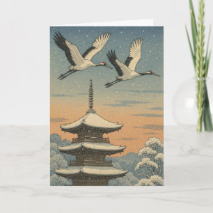 Japanse kranen - Kerst Kaart