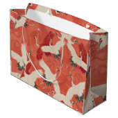 Japanse kranen Kimono Gift Bag Groot Cadeauzakje (Achterkant Gekanteld)