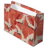 Japanse kranen Kimono Gift Bag Groot Cadeauzakje (Voorkant Gekanteld)