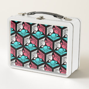 Japanse kranen, koraal, Turquoise en zwart