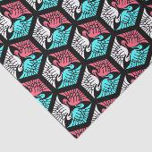 Japanse kranen, koraal, Turquoise en zwart Tissuepapier (Detail)