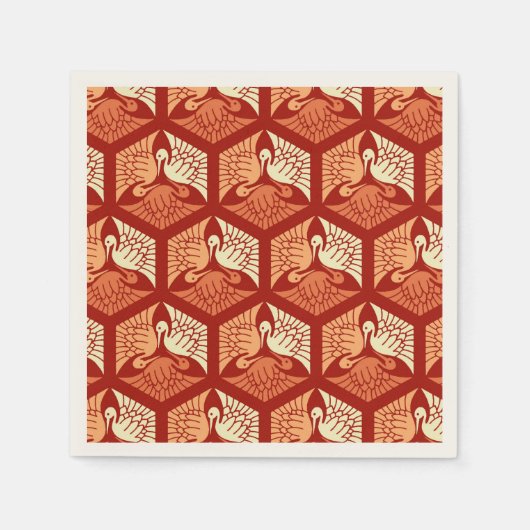 Japanse kranen, mandarijnen en lichte Sinaasappels Servetten (Voorkant)