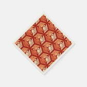 Japanse kranen, mandarijnen en lichte Sinaasappels Servetten (Hoek)