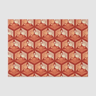 Japanse kranen, mandarijnen en lichte Sinaasappels Tissuepapier