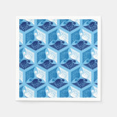 Japanse kranen, marine, wit en lichtblauw servetten (Voorkant)