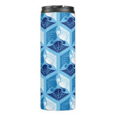 Japanse kranen, marine, wit en lichtblauw thermosbeker (Achterkant)