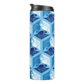 Japanse kranen, marine, wit en lichtblauw thermosbeker (Geroteerd rechts)