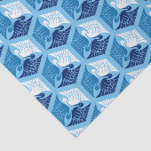 Japanse kranen, marine, wit en lichtblauw tissuepapier (Detail)