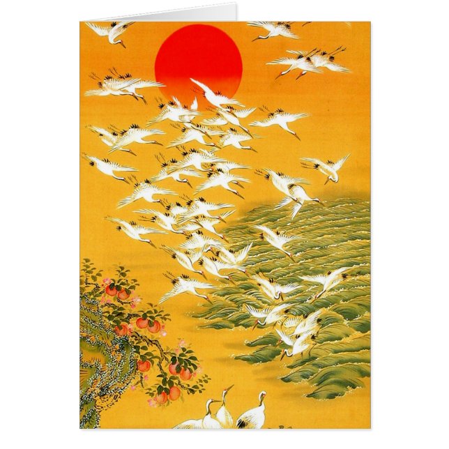  Japanse kranen op Sunset (Voorkant)