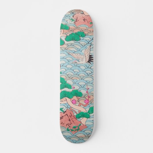 Japanse kranen op Waves  Pattern Persoonlijk Skateboard (Voorkant)