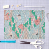 Japanse kranen op Waves  Pattern Tissuepapier (Craft)